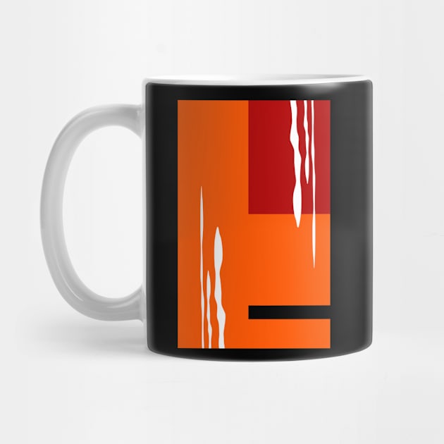 Orange red abstract 1980s retro by stephenignacio